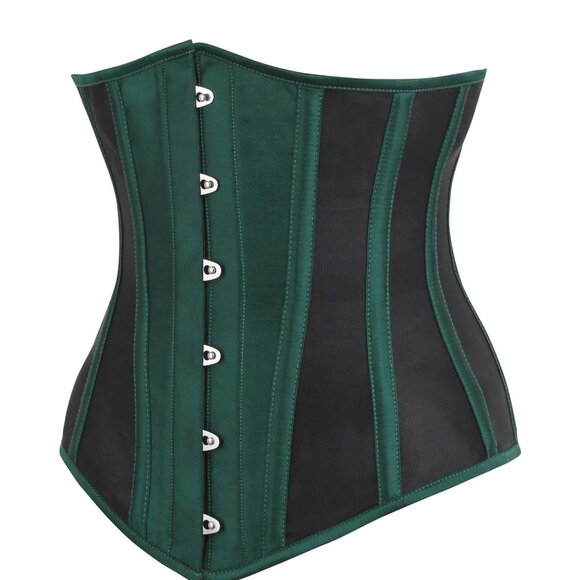 CorsetStory Green Taffeta and Mesh Underbust Corset - Picture 6 of 7